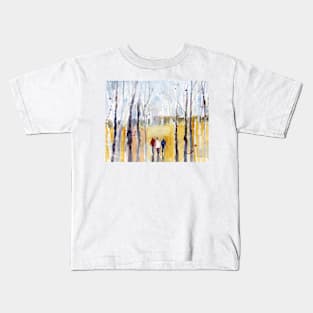 Loose Watercolor - Three Wanderers in New Hampshire Kids T-Shirt